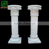 White Marble Roman Column Carving