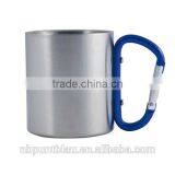 Stainless Mug With Carbiner Handle 220ml thumbnail-3