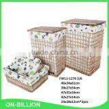 Fair Trade Stylish Durable Decorative Wicker Dirty Cloth Basket thumbnail-1