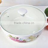 10 Inch Ceramic Stewpot With Glass Lid & Metal Stand thumbnail-2