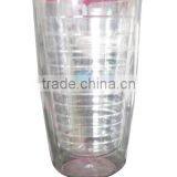 Plastic Double Wall Pvc Insert Cup With Straw thumbnail-3