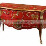 Exquisite Handmade French Versaille Solid Wood Bombe Chest Painted With Brown Lacquer and With Golden Brass Decor BF12-04254a thumbnail-2