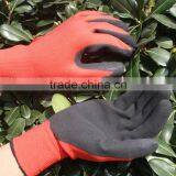 NMSAFETY Good Quality 13 Gauge Red Polyester Liner Coated Black Latex Glove /good Grip Gloves thumbnail-1