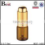 Best Selling 3ml 5ml 7ml 8ml Cosmetic Essential Oil Bottle Perfume Glass Amber Golden Aluminum Pump Glass Perfume Bottle China thumbnail-1