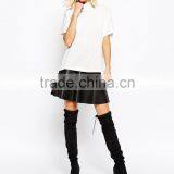 China Factory OEM ODM 2015 New Fashion Customized Highneck White Top and Blouse thumbnail-4