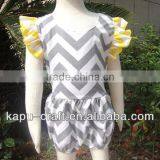 Hot Sales Chevron Cotton Romper, Zig Zag Romper for Little Baby thumbnail-2