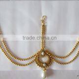 MATHAPATTI MAANG TIKA GOLD PLATED POLKI Pearl thumbnail-1