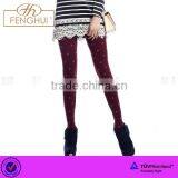 The Winter Bowknot Jacquard Velvet and Thicken Big Yards Leggings thumbnail-1