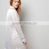 MGOO Women Stripe Satin Oversized Pyjama Boyfriend Button Up Shirt Dress Pajamas Long Sleeve thumbnail-3