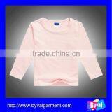 High Quality Cotton Long Sleeve Kids Tshirt Wholesale Baby Clothes Plain t Shirt for Kids thumbnail-1