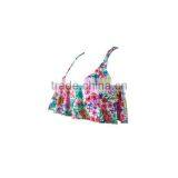 Flora Print Swimsuits,strappy Back Flounce Top With Cheeky Bottom thumbnail-4
