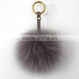 Myfur Factory Price Big Colorful Fox Fur Ball Pom Pom Keyring Pendant thumbnail-4