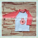 2017 Summer easter beautiful upper outer garment rabbit pure colour children wear long sleeve t shirt