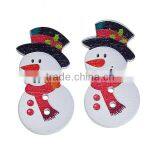Wood Sewing Buttons Scrapbooking 2 Holes Christmas Snowman White & Red Hat Pattern thumbnail-1