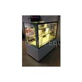 Sliding Double Doors Cake Display Cabinets Freezer 2 Meters With Marble Tabletop