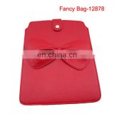Red pu leather laptop bag