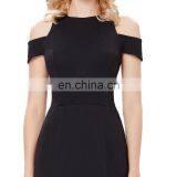 Kate Kasin Full-Length Cap Sleeve Long Black High Split Prom Dress KK001017-1 thumbnail-3