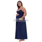 Kate Kasin Sexy Womens Comfortable Spaghetti Straps V-Neck Navy Maxi Maternity Dress KK000674-3 thumbnail-3