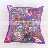 Indian Cotton Handmade Multi Colour Kantha Cushion Cover Kantha Throw Pillow Cover Hand Quilted Decorative Cushion Cover Art thumbnail-1