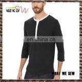 High Quality Bulk White O-neck Button Blank Black T-shirts Half Sleeve Mens Slim Fitted Plain no Brand T-shirt thumbnail-1