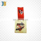 Custom Square Painted Hockey Award Gold Medal With Ribbon