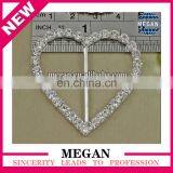 Fashion Designs Heart Crystal Rhinestone Ribbon Gold Garment Buckle Sliders thumbnail-1