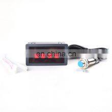 4 Digital LED Red Blue Green Tachometer Gauge RPM Speed Meter+Hall Proximity Switch Sensor NPN 12V Speed Meter Counter Promotion thumbnail-2