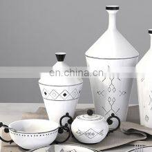 2021 Nordic Simple Style Geometric Line Ceramic Dinner Plate Dinnerware Set With Vase thumbnail-4