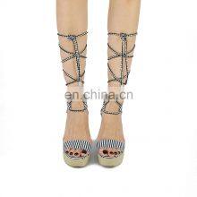 Ladies Latest Good Quality Design High Heel Lace up Wedge Sandals Shoes Women Evening Shoe thumbnail-4