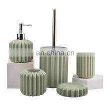 High quality modern luxury ceramic bathroom accessories green pink set unique