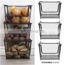 Under Shelf Hanging Muti Kitchen Corner Acbinet Organizer Wire Basket With Wheel thumbnail-4