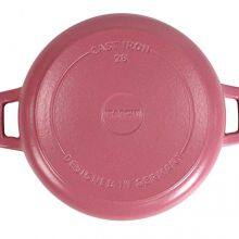 Magenta Enameled Cast Iron Frying Pan With Dual Handles thumbnail-2