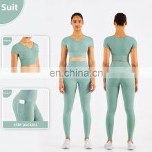 Cute Women's Sports V Neck T-Shirts With Padded Slim Short Sleeve High Strech Spandex thumbnail-4