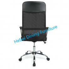 Dining Furniture Fabric and Mesh Upholstery Seat Black Ergonomic Desk Chair Chrome Legs Swivel Office Chair thumbnail-4