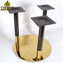 Newest High Quality Shiny Gold Black Big Large Heavy Duty 3 Pillars Columns Stainless Steel Table Base thumbnail-3