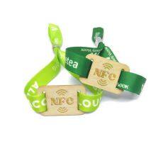 NFC Fabric Wristband With Wooden Tag NTAG213 thumbnail-5