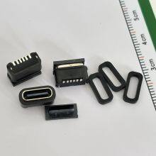 Waterproof TYPE-C 6PIN Mother Seat Vertical Adhesive Board H=6.0mm With Waterproof Ring IPX7 thumbnail-2