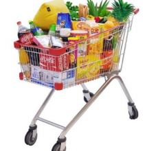 Steel Wire Supermarket Shopping Trolley Cart