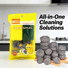 Wholesale Stainless Steel Scourer Kitchen Clean Sponge Pad Set thumbnail-1