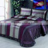 3 Pcs Gorgeous Jaquard Quilt Bed Set In Purple Silver Grey Color thumbnail-1