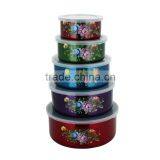 Factory Indan Kitcheware Colorful Stainless Steel Food Containers Set With Lid thumbnail-2