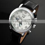 Ess Brand New Mens White Dial 6 Hands Self-Wind UP Mechanical Watch