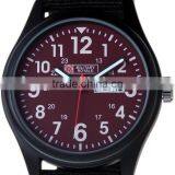 Men's Military Red Dial Black Fabric Strap Date Sport Army Watch MR054 thumbnail-2