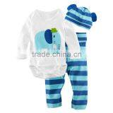 cute elephant baby romper for winter blue stripes bebe clothes set with hat organic infants cloth soft long sleeve top and pants                        
                                                Quality Choice
                                       