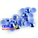 Sapphire korean dome studs hot fix half round pearls for clothes in China
