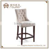Raymer Furniture Living Beige Linen Tufted High Bar Stool thumbnail-1