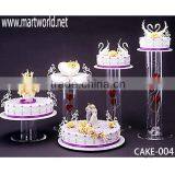 New Design!Acrylic Cake Stand With Different Height Glass Column,wedding Cake Stand for Wedding&party&hotel Decoration(CAKE-004)