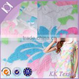 2014 Newest design hot sale printed organza fabric for colourful dress