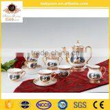 Tea/Coffee Serving Set, European Style Flower Ceramic Coffee Cup Turkish Tea Set thumbnail-1