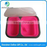 Non Stick Collapse Down After Lunch to Save Backpack Space Silicone Lunch Box Containers thumbnail-4